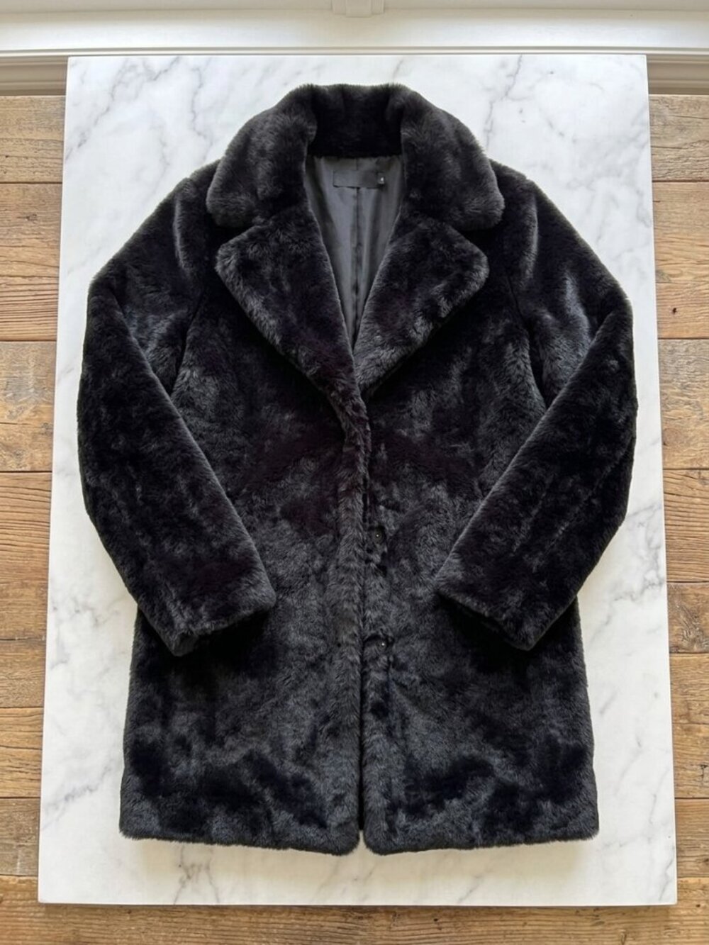 Women's Faux Fur Lapel Button Coat Winter Warm Oversized